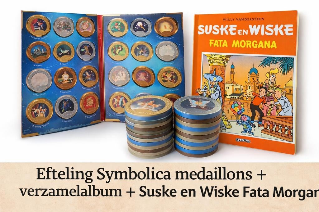 Efteling Symbolica medaillons + verzamelalbum + S&W, Ophalen of Verzenden, Gebruikt, Overige typen