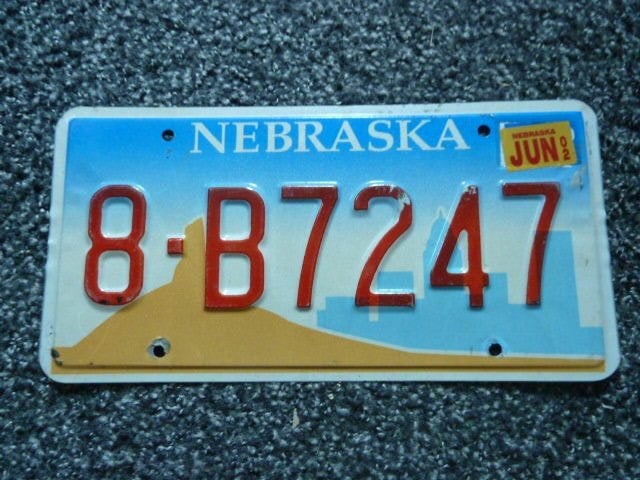 Kentekenplaat licenseplate Nebraska Chimney Rock USA, Verzenden, Gebruikt, Auto's