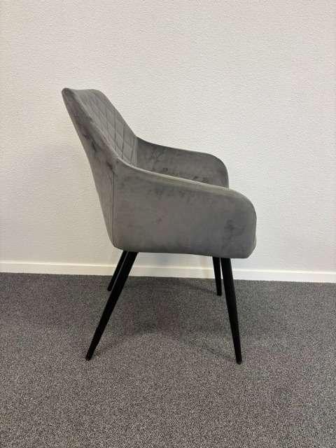 Landelijke stoelen met Velours stof grijs, Niet ingevuld, Gebruikt, Niet ingevuld, Ophalen of Verzenden