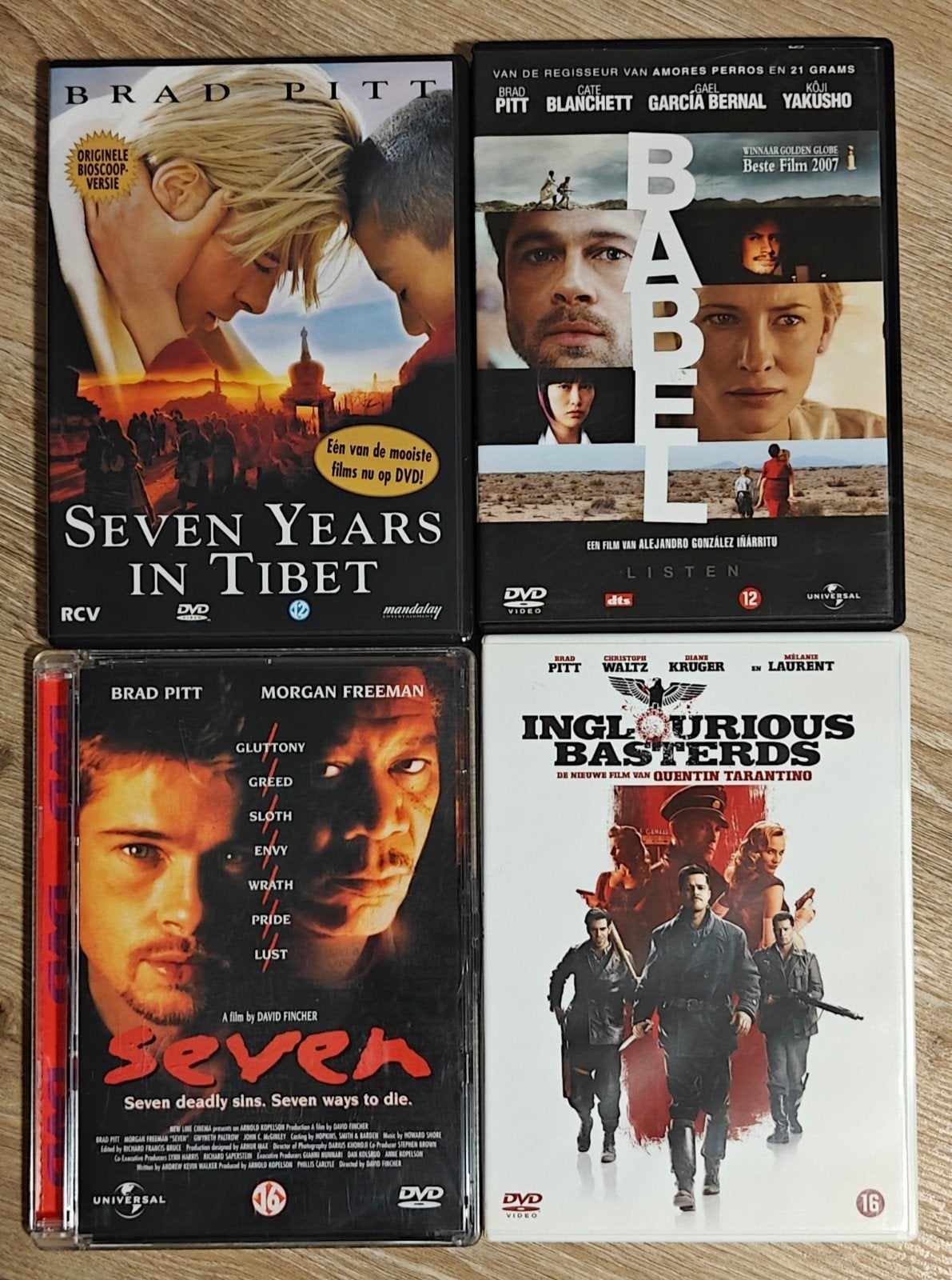 Brad Pitt DVD Collectie (4 DVD's), Vanaf 16 jaar, Ophalen of Verzenden, Zo goed als nieuw