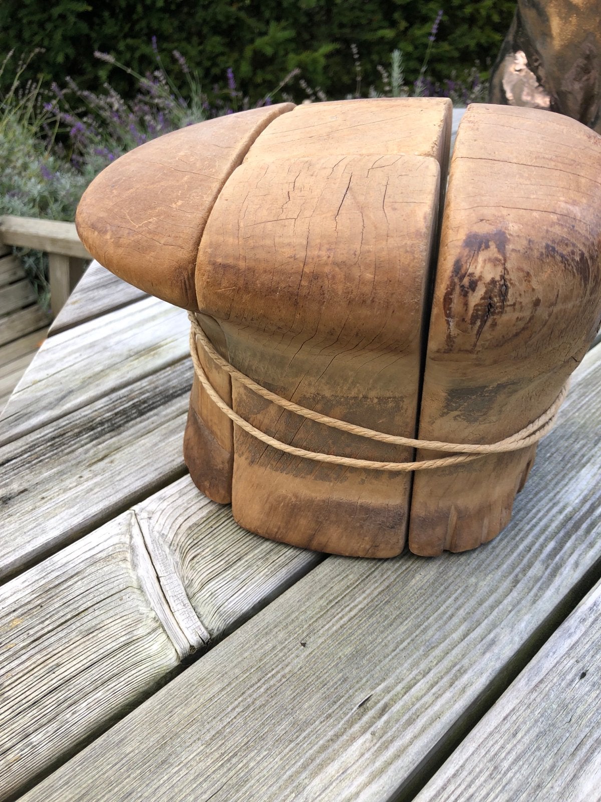 Unieke houten hoedenmal voor petten, vintage decoratie, Ophalen of Verzenden