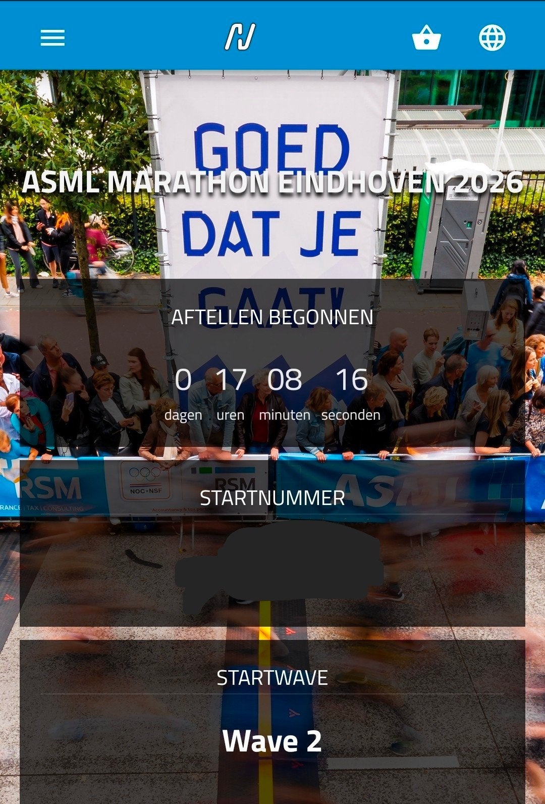 Startbewijs ASML marathon Eindhoven, Eén persoon