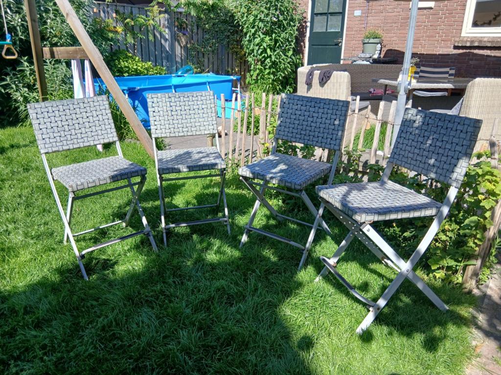Barkrukken / stoelen statafel, Ophalen, Metaal, Inklapbaar
