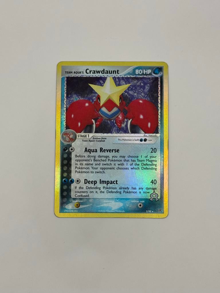 Crawdaunt, 2/95, Ex Team Aqua/Magma, Reverae Holo, LP, Ophalen of Verzenden, Gebruikt, Losse kaart, Foil