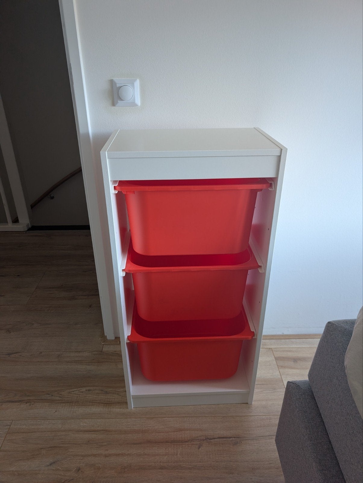 IKEA TROFAST opbergkast met 3 rood/oranje bakken, Ophalen of Verzenden