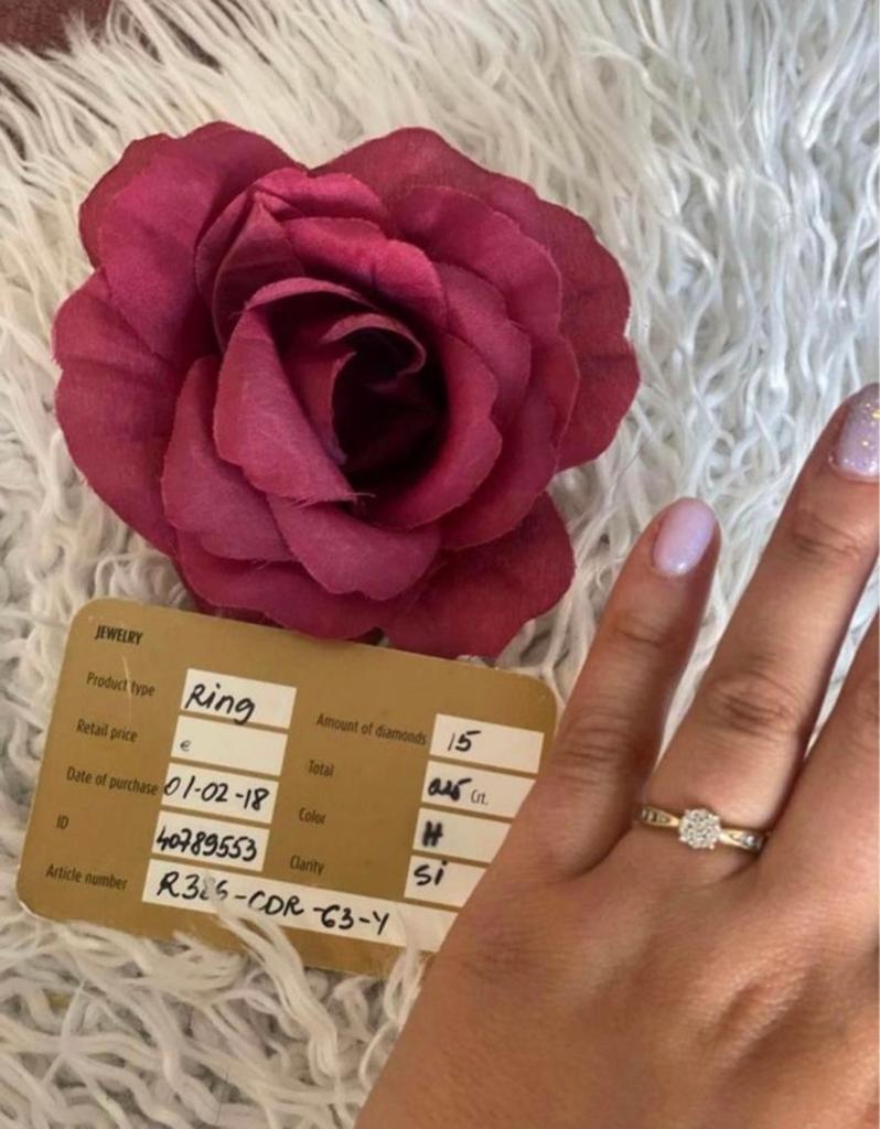14k gouden diamanten ring (Siebel) met aankoopbon!, Ophalen, Met edelsteen, Dame, Goud