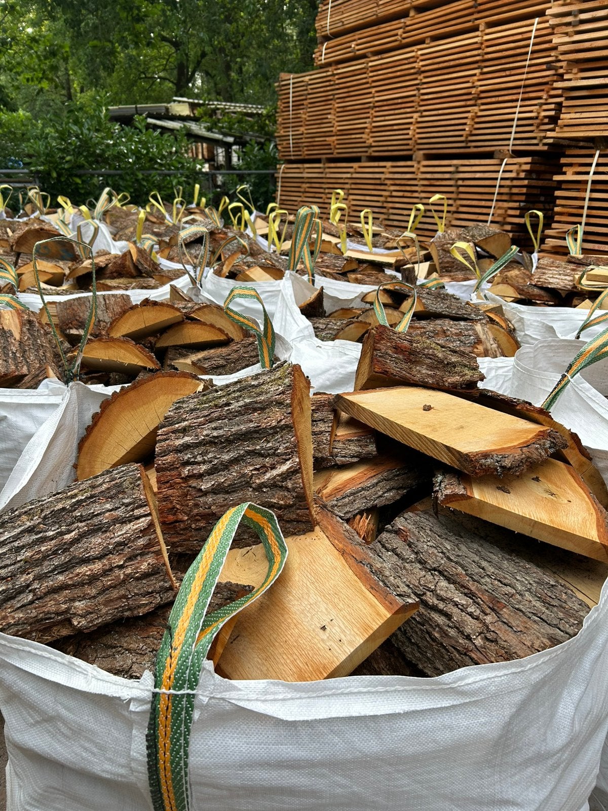 Eiken Kachelhout in big bags vers, Tuin en Terras, Haardhout, Minder dan 3 m³, Ophalen