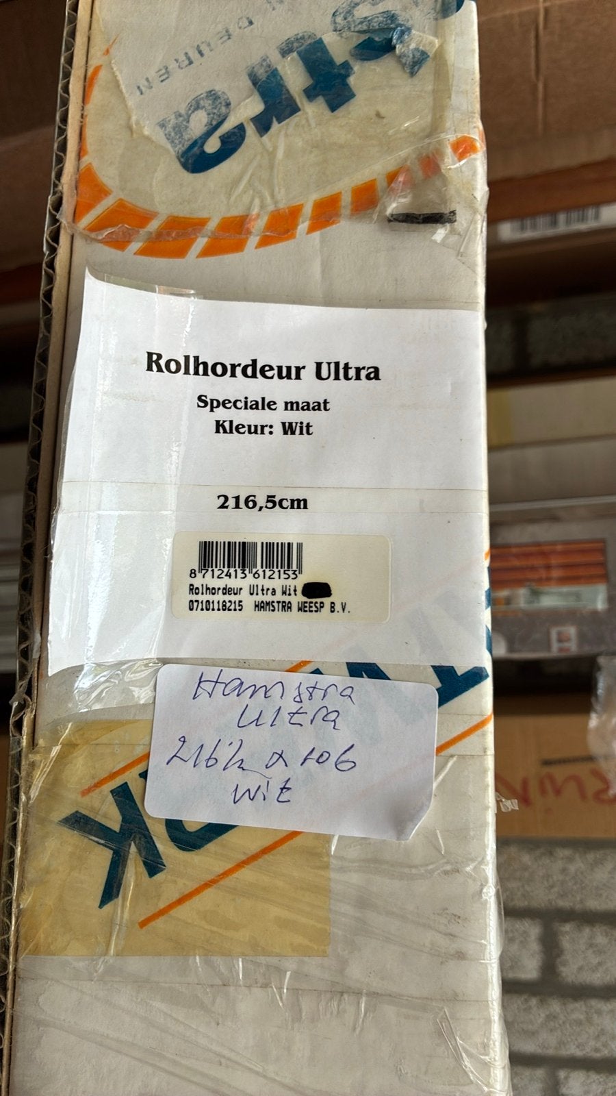 Hamstra Ultra rolhordeur wit 216,5 x 106 cm, Doe-het-zelf en Verbouw, 215 cm of meer, Hordeur, Nieuw, Ophalen