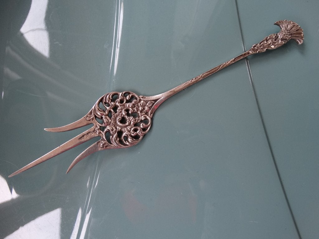 Antiek zilveren cakeprikker, prikker van zilver, 1917, Antiek en Kunst, Verzenden, Zilver
