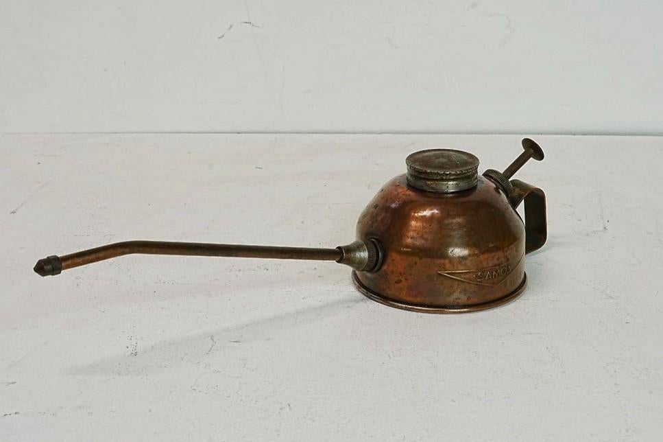 Antieke koperen oliekan - SANOIL, Ophalen of Verzenden