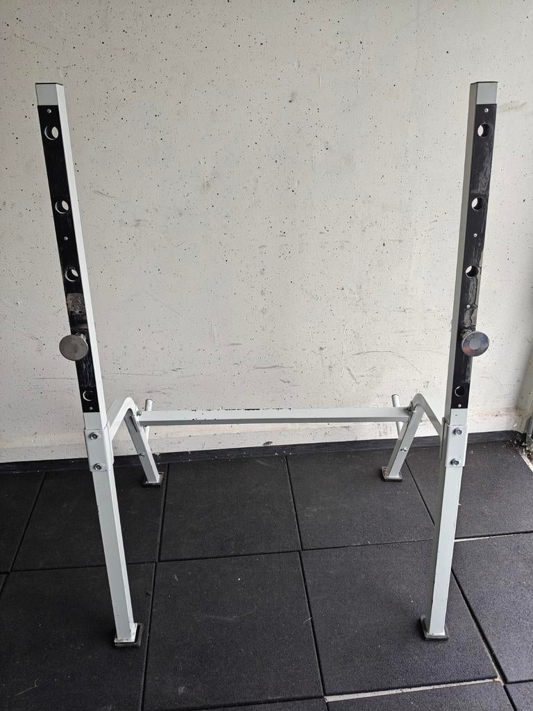 Squat Rack Wit, Sport en Fitness, Fitnessmaterialen, Zo goed als nieuw, Overige typen, Armen, Benen, Borst, Buik, Rug, Ophalen