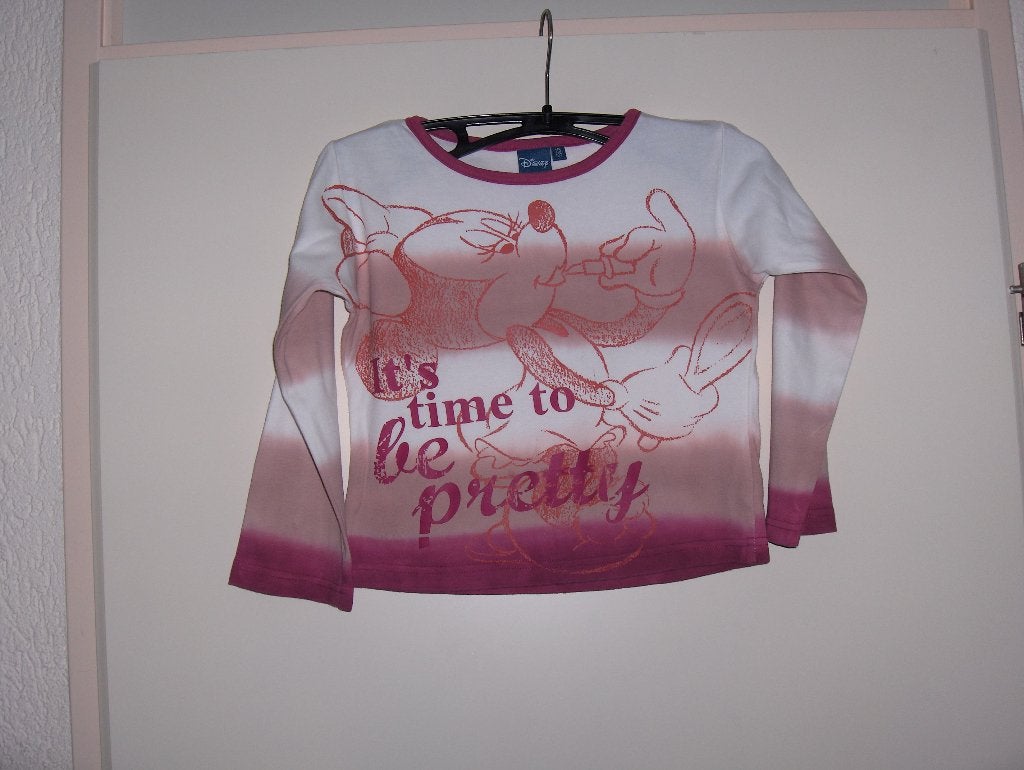 Paars off white katoenen Minny Mouse shirt DISNEY 116 zgan, Kinderen en Baby's, Disney, Meisje, Ophalen of Verzenden, Zo goed als nieuw