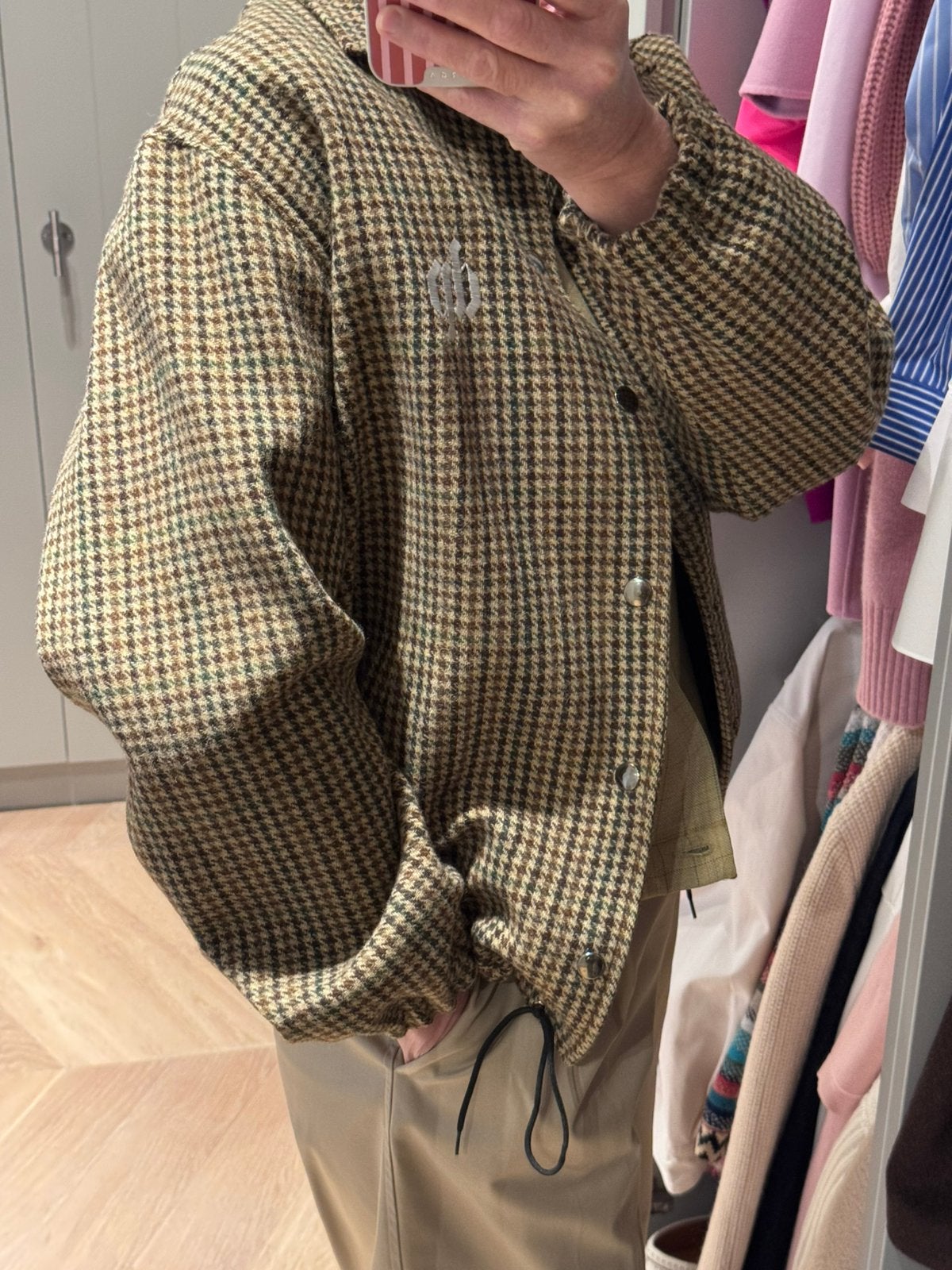 Darkpark checkered wool jacket size L, Verzenden, Nieuw, Maat 42/44 (L), Zwart