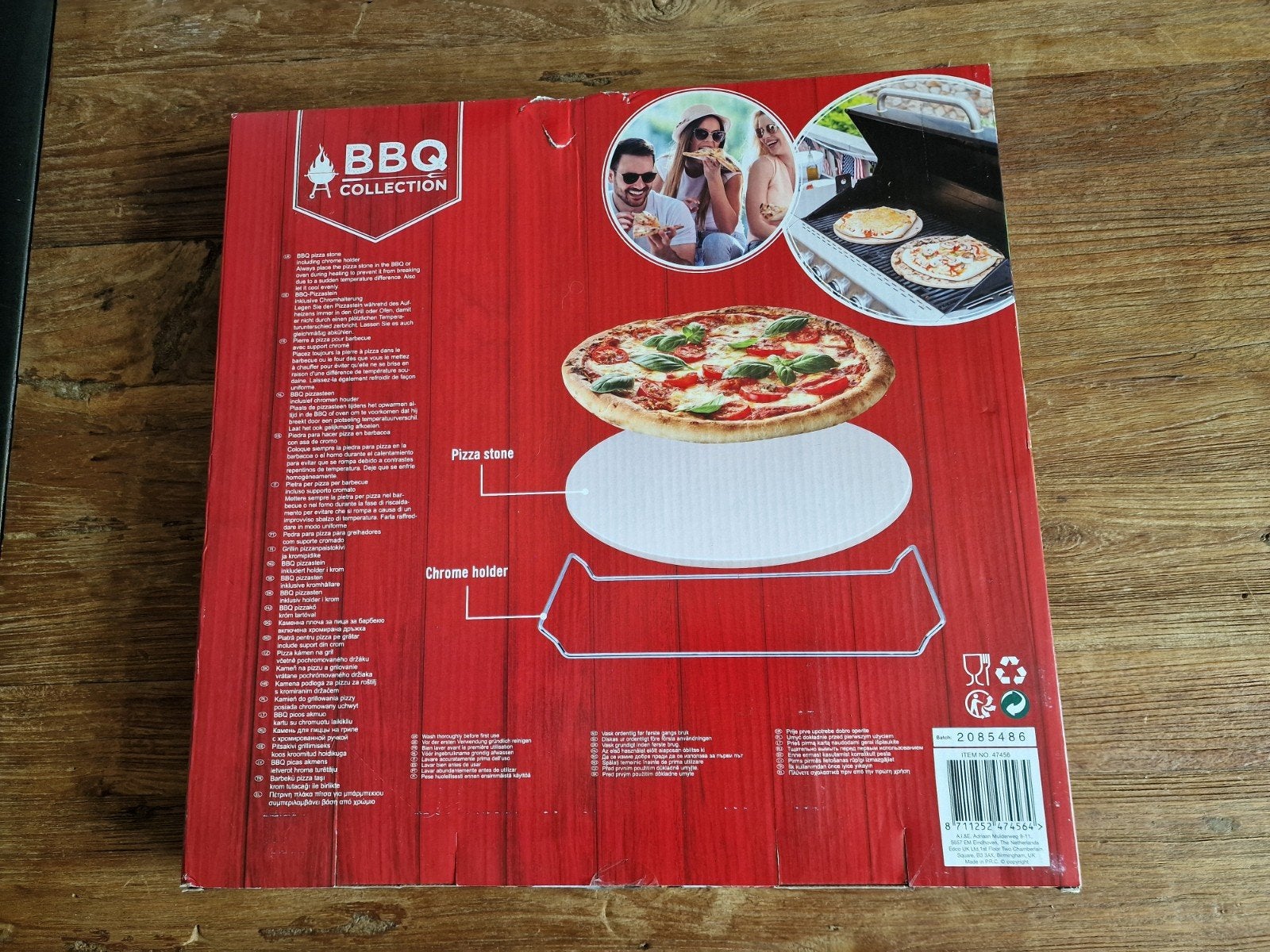 BBQ pizzasteen met houder - Nieuw in doos, Ophalen, Nieuw, BBQ Collection