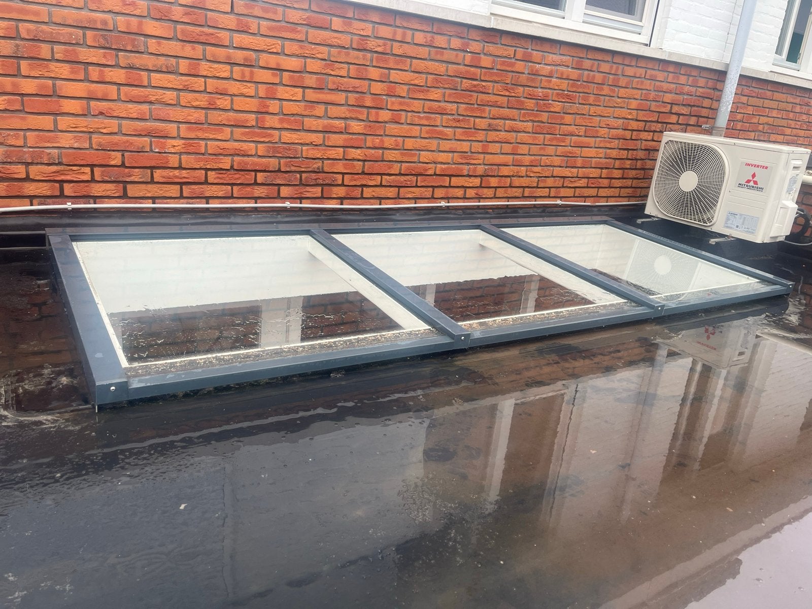 Lichtstraat 3 vlakken - 2laags veiligheidsglas, Ophalen, Gebruikt, 80 tot 120 cm, Dubbelglas