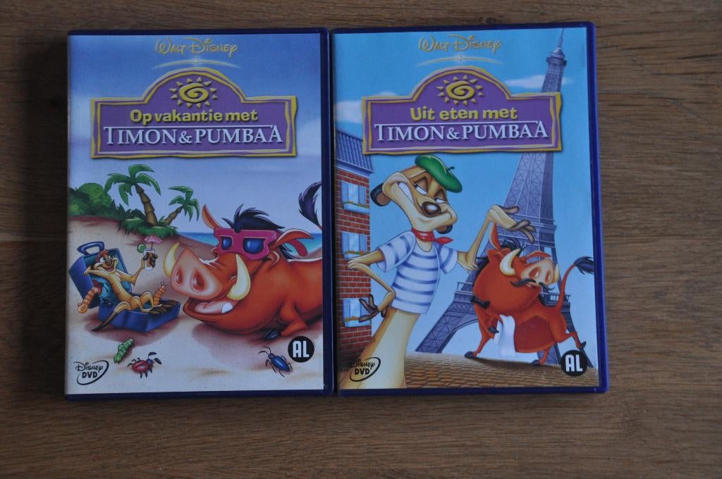 2 Disney dvd's van Timon & Pumbaa, Europees, Tekenfilm, Alle leeftijden, Ophalen of Verzenden