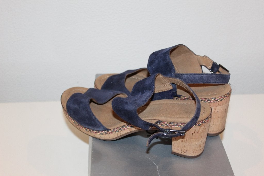 Gabor Sandalen met Kurkzool - Donkerblauw, Maat 7,5 (ZGAN), Kleding | Dames, Schoenen, Blauw, Gabor, Zo goed als nieuw, Sandalen of Muiltjes