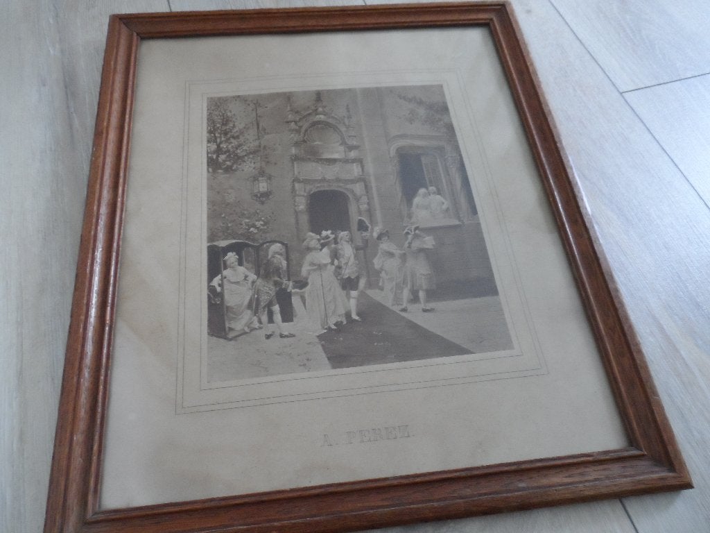 Brocante prent in lijst., Ophalen