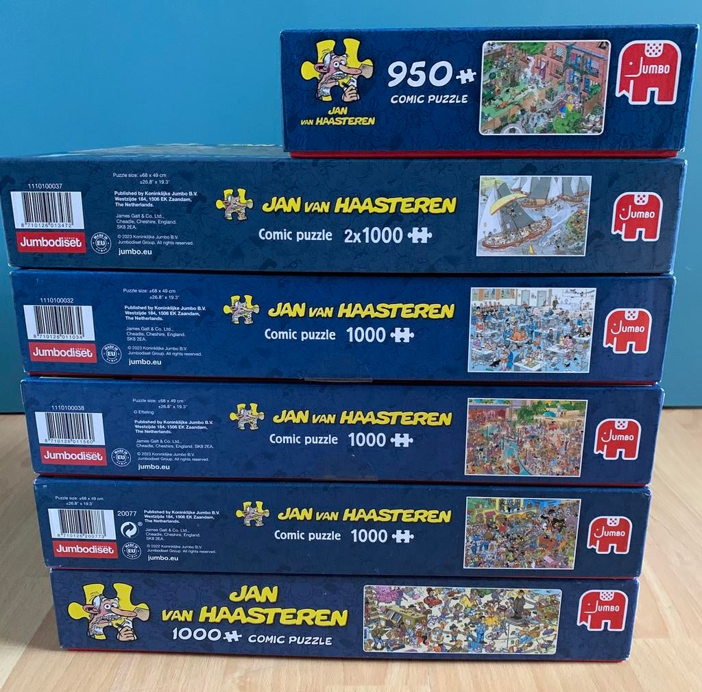 Jan van Haasteren puzzels 1000 stukjes en 1x 950, Ophalen of Verzenden, 500 t/m 1500 stukjes, Zo goed als nieuw