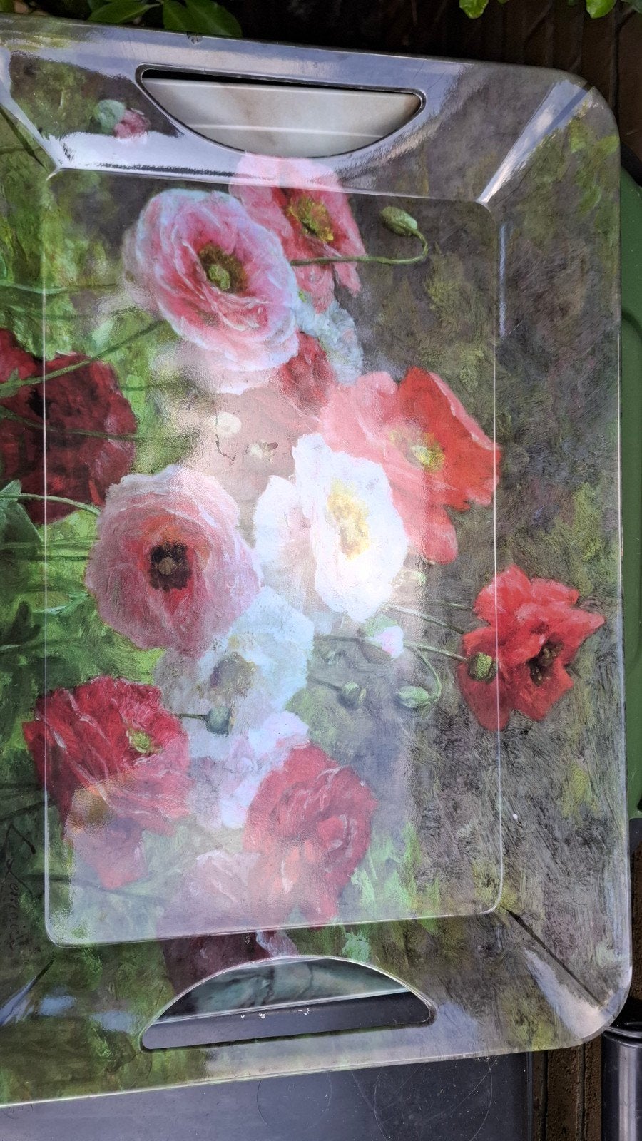 Brocant dienblad theeblad rozen bloemen, Ophalen of Verzenden