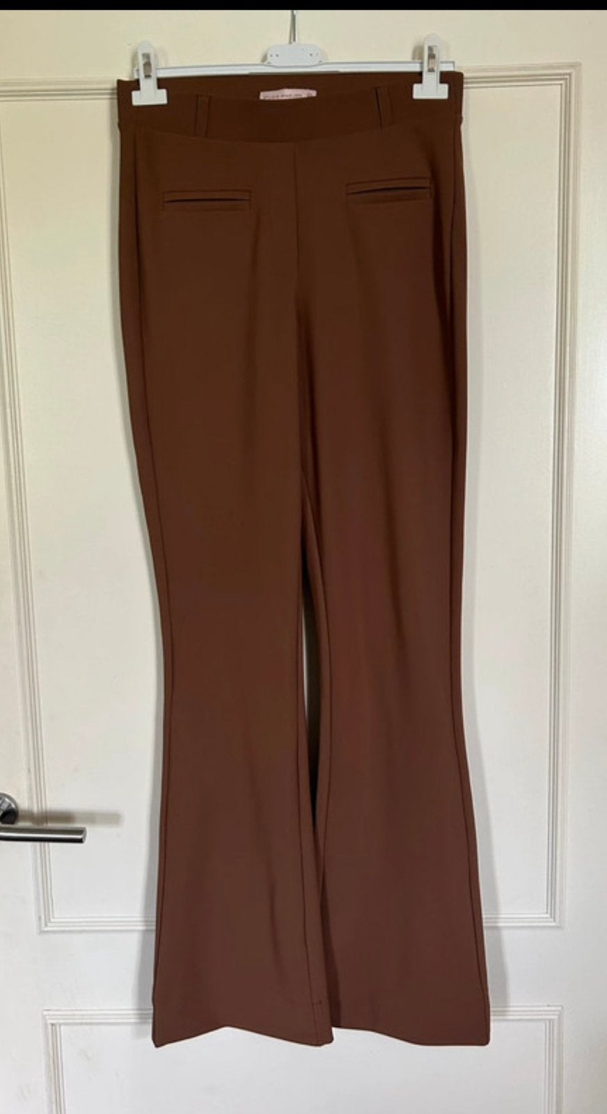 Nieuwe bruine Studio Anneloes Flared Flair bonded broek, XS, Bruin, Verzenden, Nieuw, Maat 34 (XS) of kleiner
