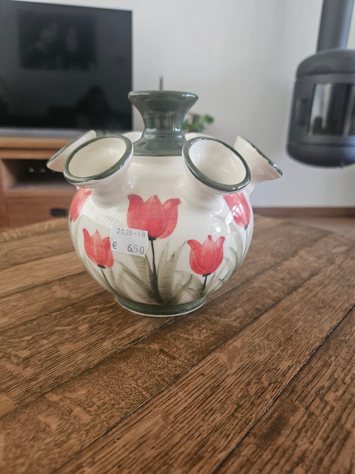 Vintage Delfts Blauwe Tulpenvaas - Handgeschilderd (16,5 cm), Ophalen of Verzenden