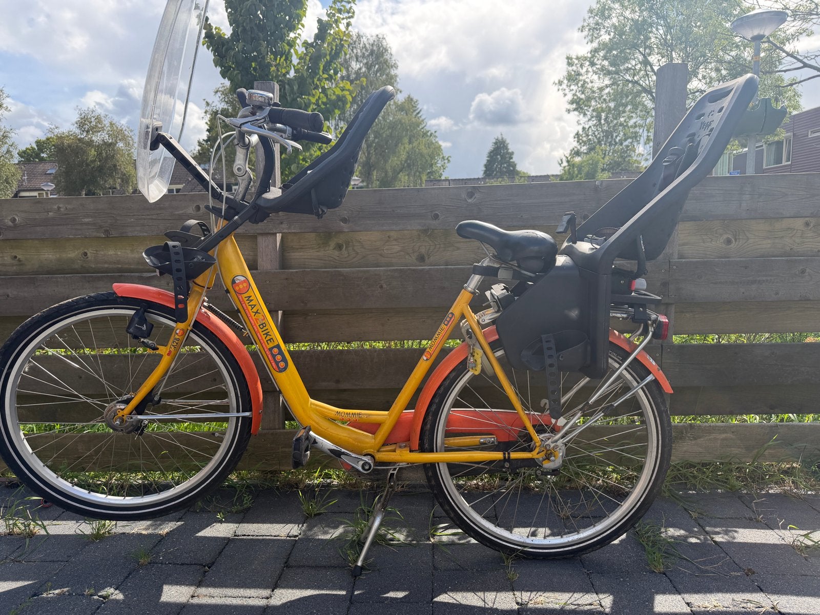 Max-Bike mommie fiets met kinderzitjes + stevig windscherm, Fietsen en Brommers, Velgrem, 50 tot 53 cm, Ophalen, Overige merken