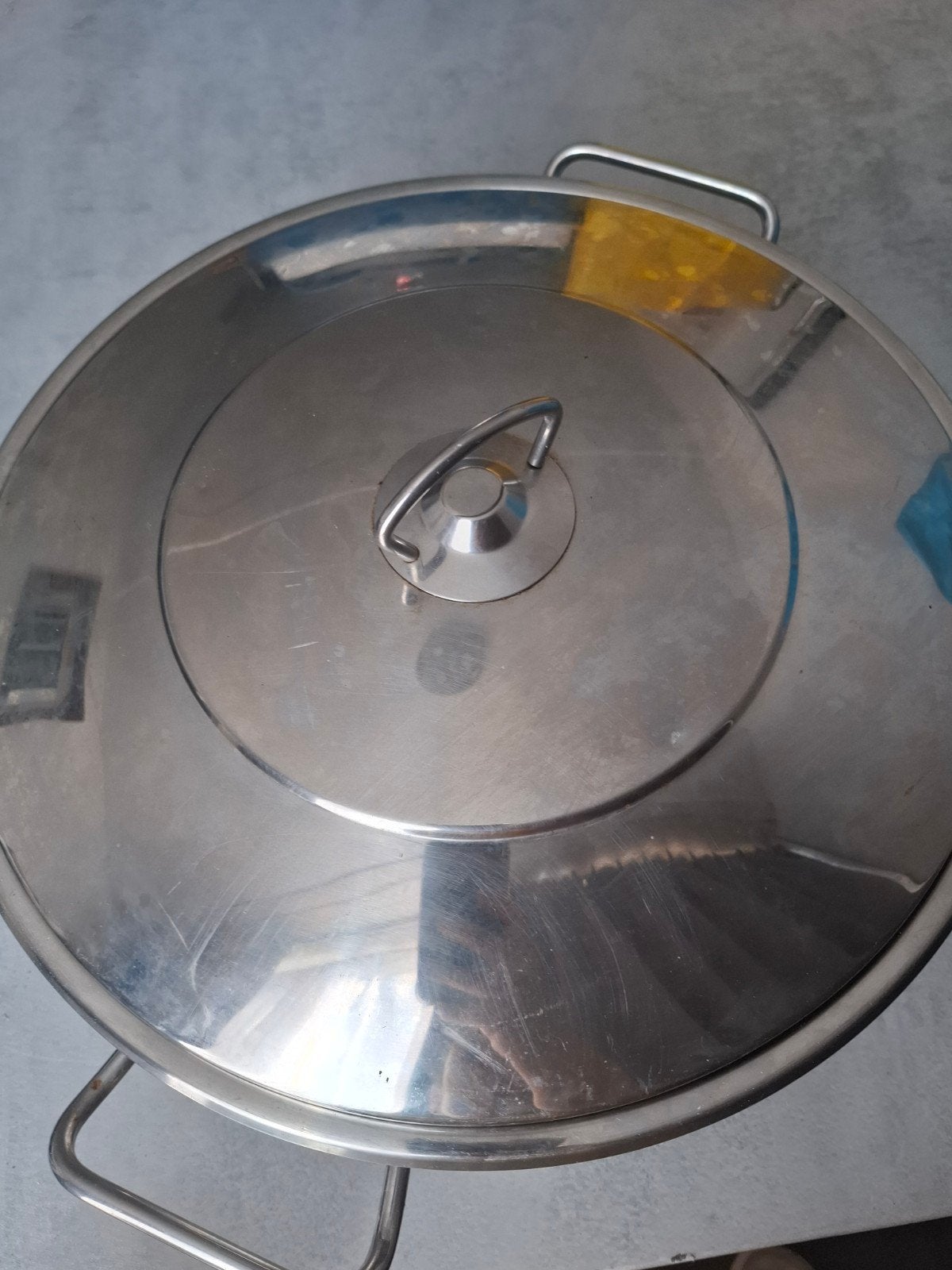Grote RVS Kookpan 36 cm - Korkmaz - Ideaal voor Feesten, Kookpan of Snelkookpan, Gebruikt, Keramische plaat, Ophalen of Verzenden