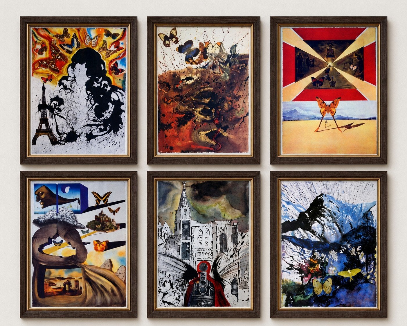 Complete Salvador Dalí Suite Papillon / SNCF 1969 – 6 werken, Gelimiteerde oplage, Ophalen of Verzenden, Lithografie, Dieren en Natuur