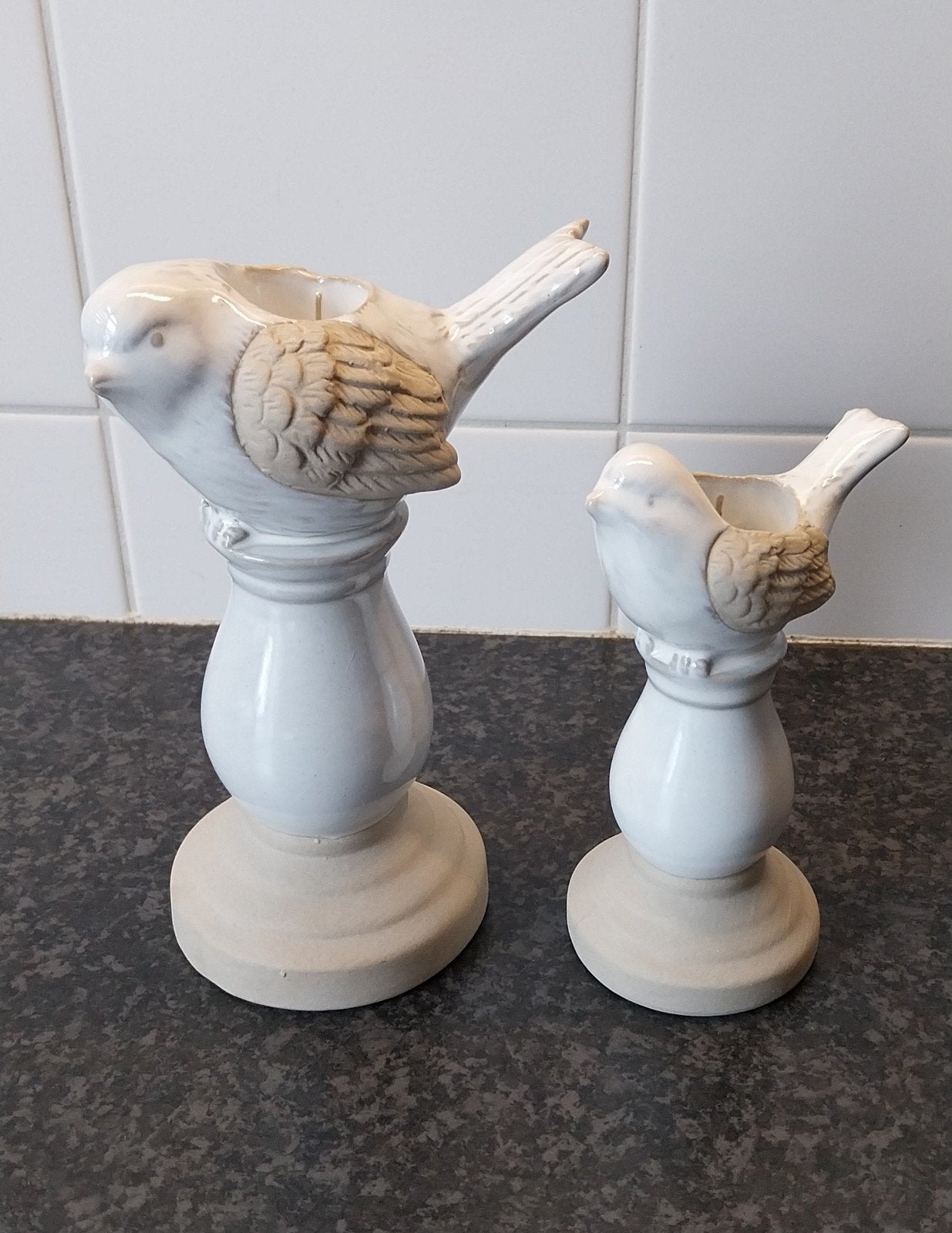 Set van 2 kaarsenhouders in vogelvorm, Huis en Inrichting, Woonaccessoires | Kandelaars en Kaarsen, Overige materialen, Nieuw