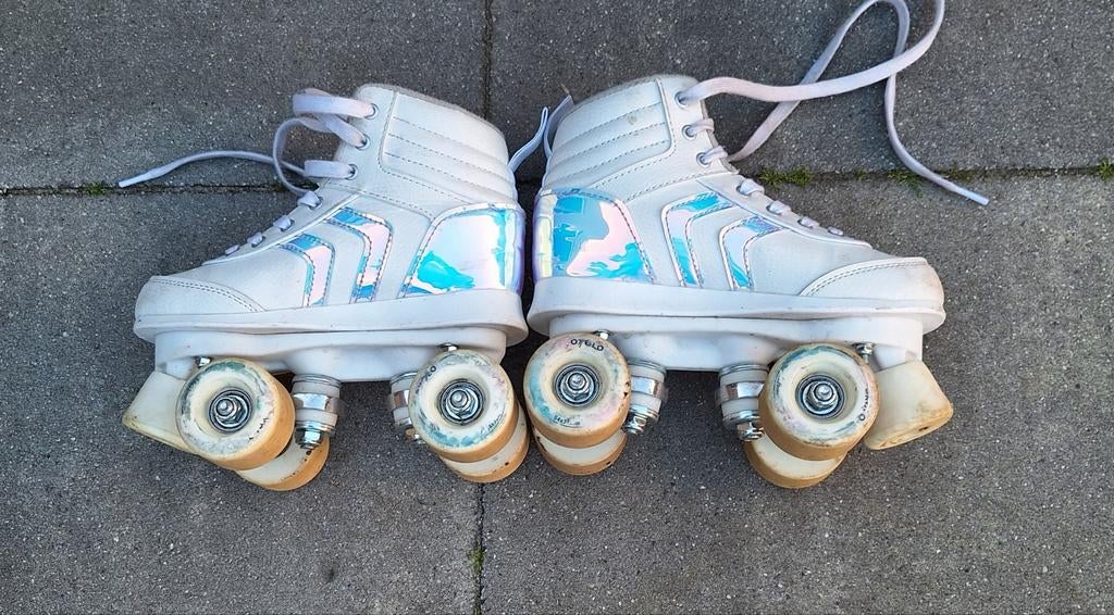 Witte rolschaatsen (Oxelo), Kinderen en Baby's, Ophalen, Gebruikt, Kinderen