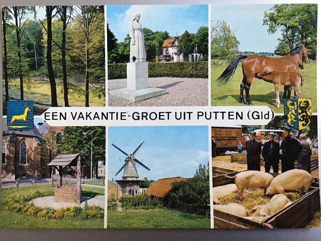 Oude ansichtkaart: Een vakantie-groet uit Putten (Gld) 1986, Ophalen of Verzenden, 1980 tot heden, Gelopen, Gelderland