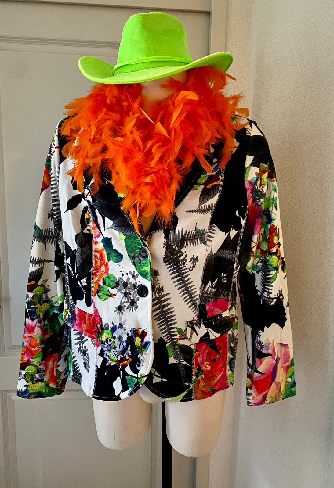 Foute party Colbert X(X)L Oranje boa + hoed Unisex Carnaval, Ophalen of Verzenden, Zo goed als nieuw, Carnaval