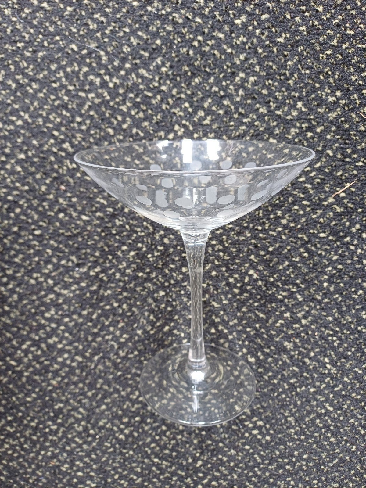 Vintage Coupe Glas met Stippen - Hoogte 17 cm, Antiek en Kunst, Ophalen of Verzenden