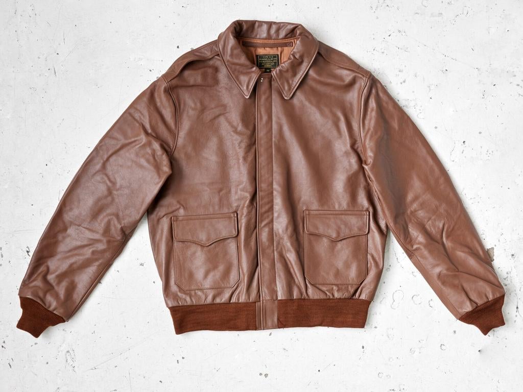US WWII A-2 Bronco Flight Jacket Reproduction, Avi Leather, Verzamelen, Militaria | Tweede Wereldoorlog, Luchtmacht, Kleding of Schoenen