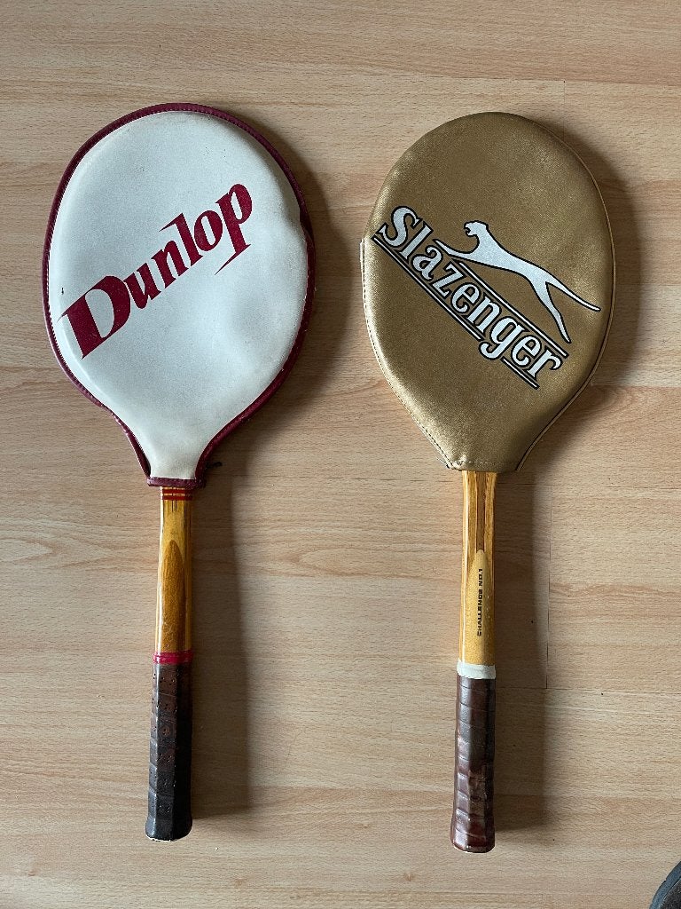 Dunlop en Slazenger Vintage tennisrackets, Gebruikt, L4, Ophalen of Verzenden, Racket