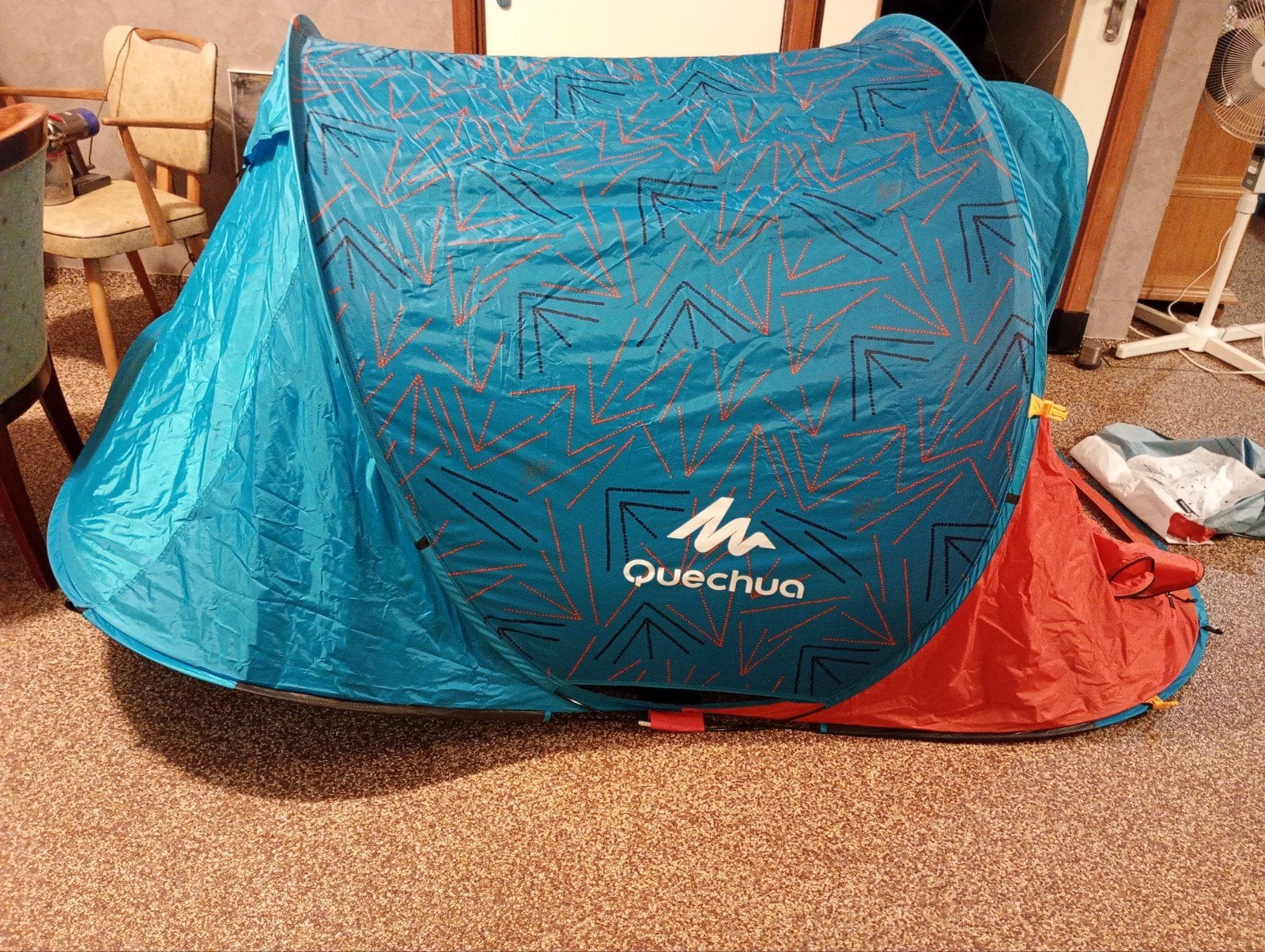 Quechua 2 Seconds Easy 2 persoons werptent, Ophalen of Verzenden, Zo goed als nieuw, Tot en met 2