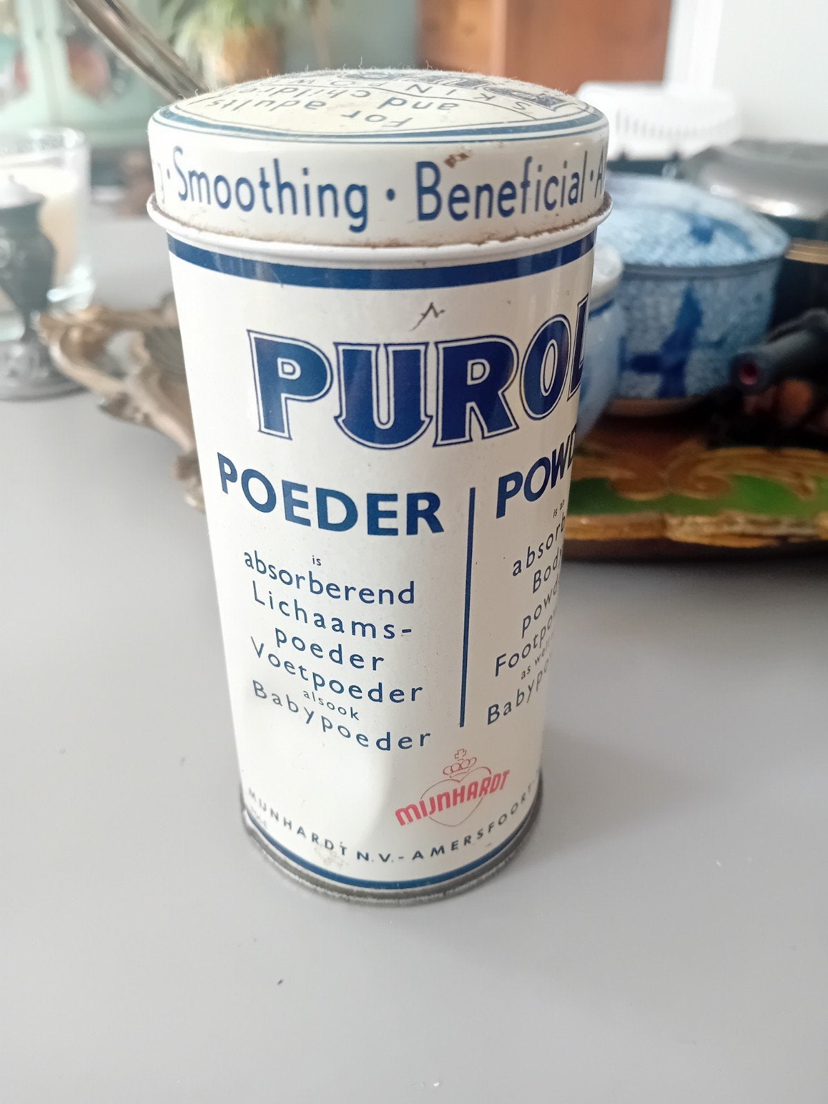 Vintage blikje Purol Poeder, Ophalen, Gebruikt, Overige
