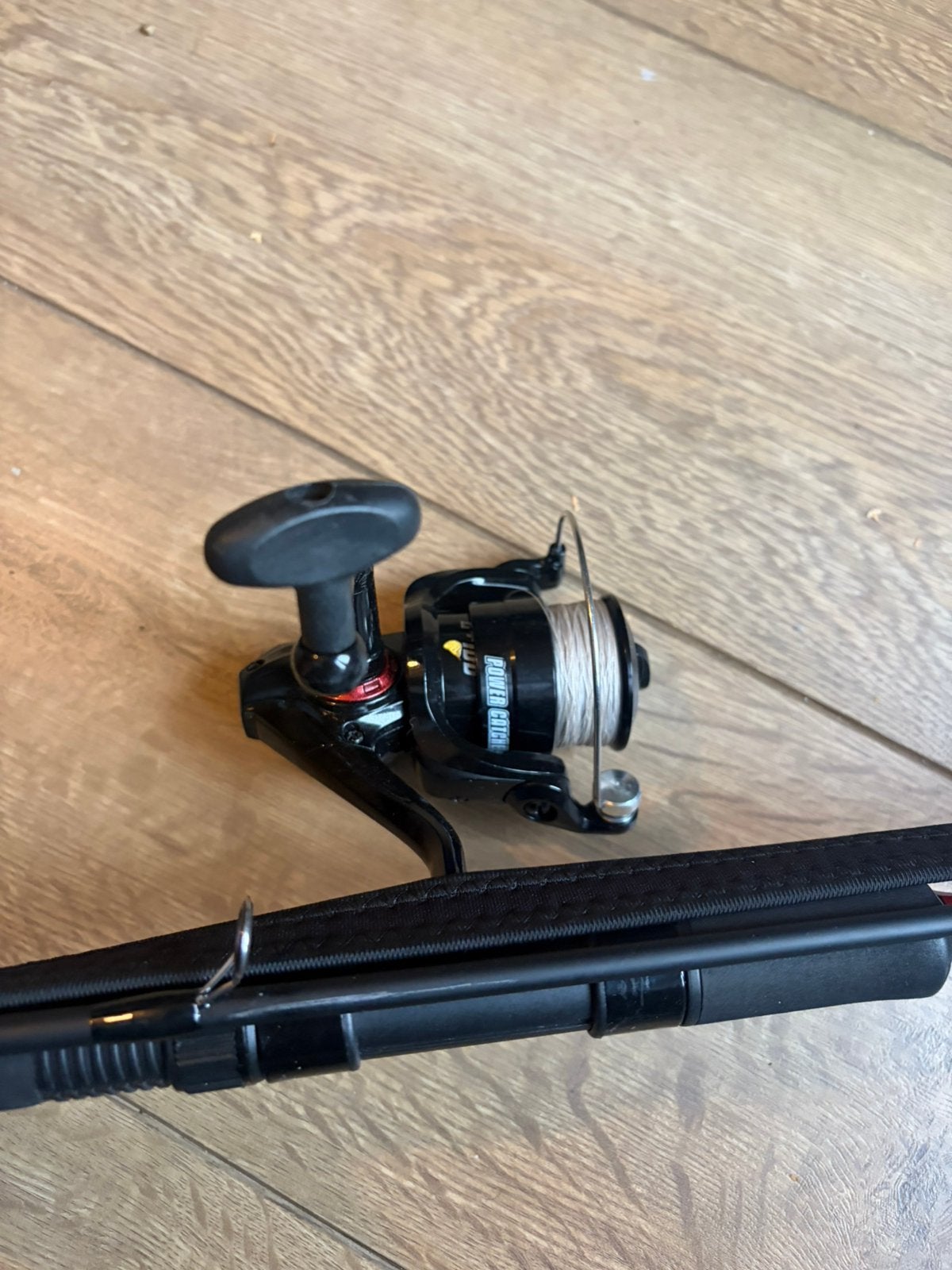 Vishengel met sleeve, aasjes en vistang, Ophalen, Zo goed als nieuw