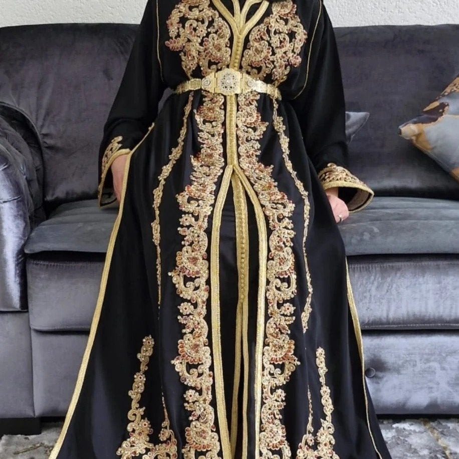 Prachtige zwarte marokkanse takchita (Nieuw), Kleding | Dames, Overige typen, Zwart, Maat 46/48 (XL) of groter, Ophalen of Verzenden