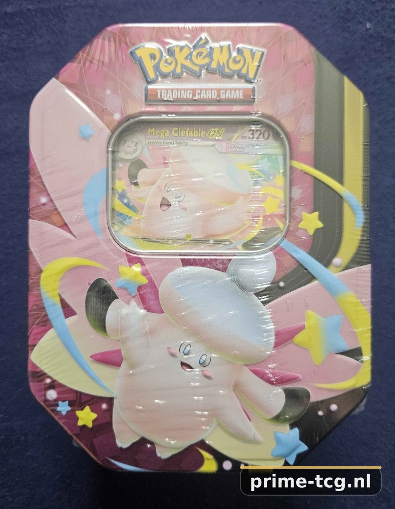 Pokémon Mega Moonlit Tins – Mega Clefable ex Tin, Ophalen, Nieuw, Boosterbox, Foil