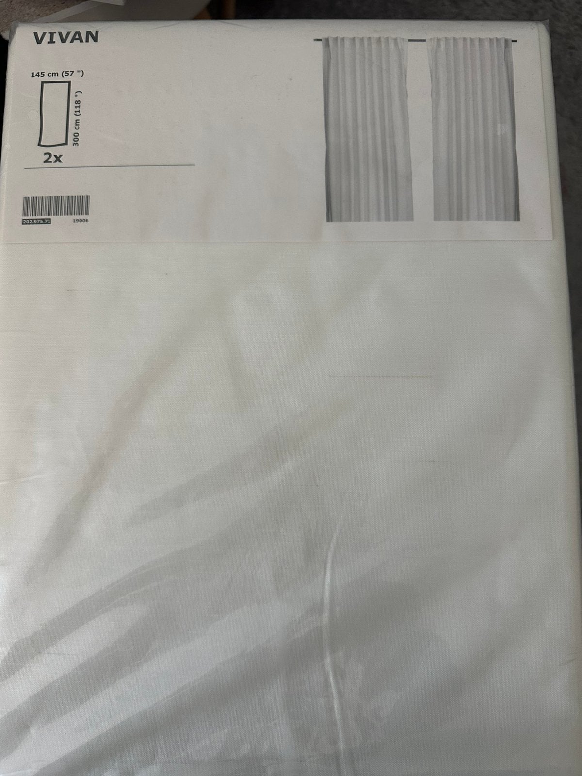 Vivan Gordijnen Ikea, Huis en Inrichting, 300 cm, Wit, Ophalen of Verzenden, Met haken