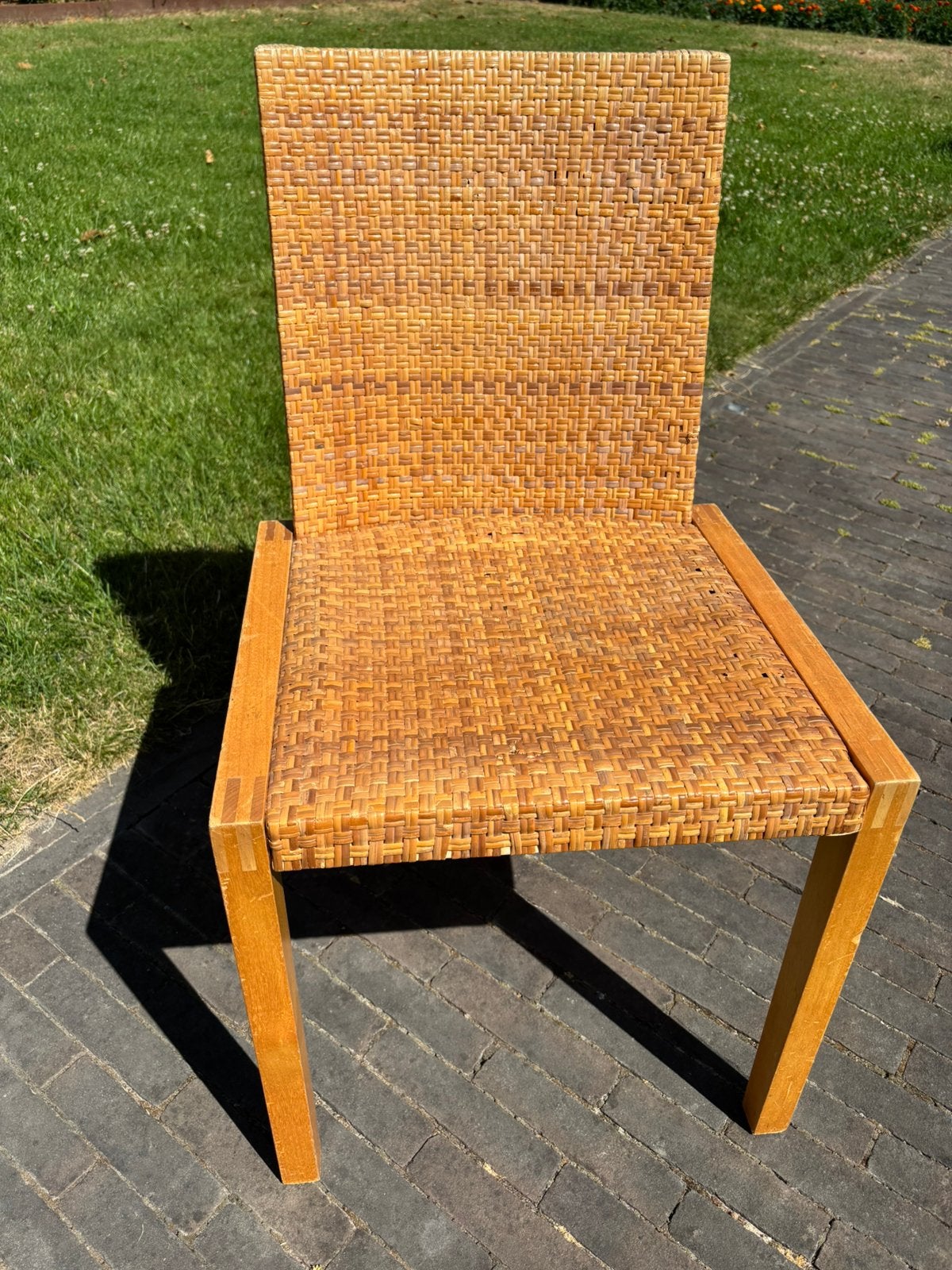 Ikea stoel stoelen berken rotan 4 stuks, Ophalen, Gebruikt, Hout