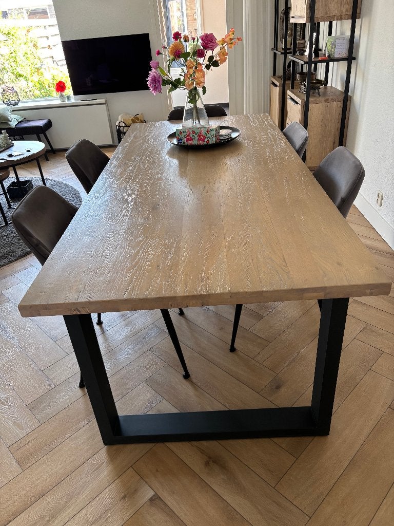 Eettafel voor 6 personen, Huis en Inrichting, Tafels | Eettafels, Ophalen, Zie foto's, 200 cm of meer, 50 tot 100 cm
