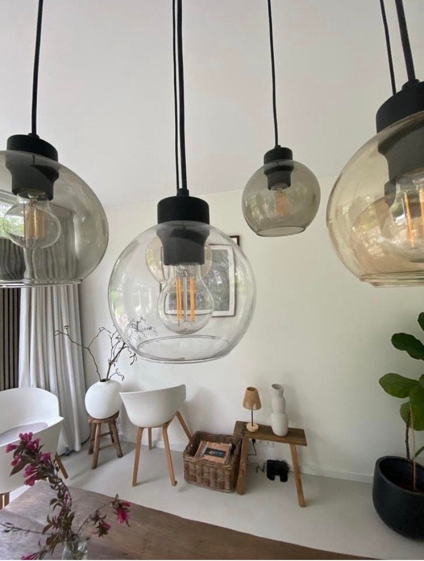 Gloednieuwe lamp met mooie glazen bollen, Ophalen of Verzenden, Nieuw, Glas