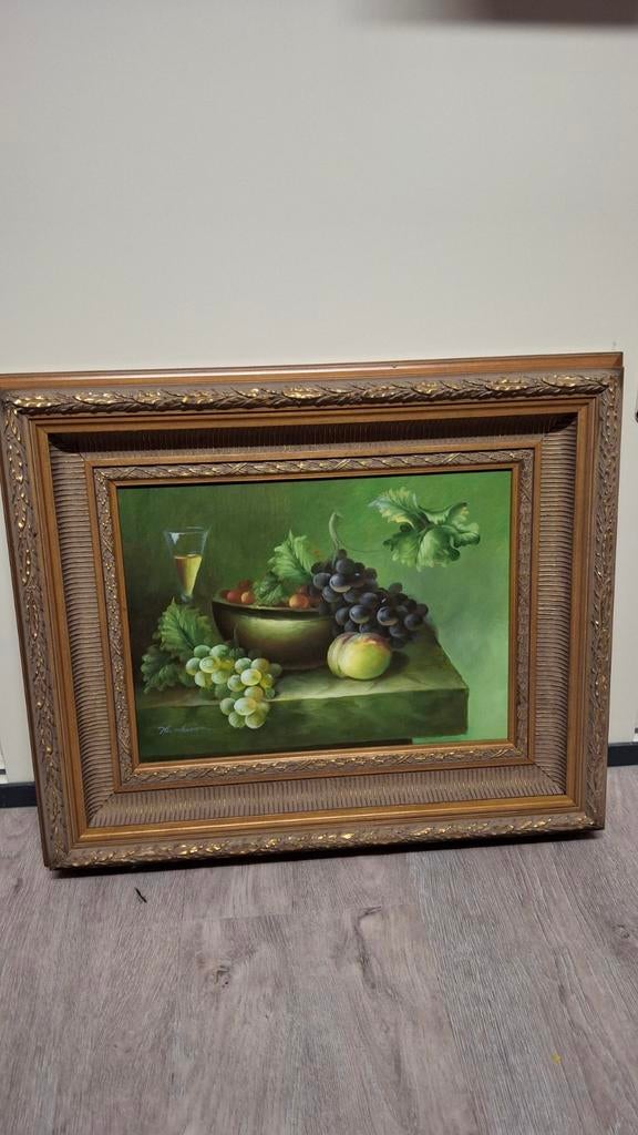 Schilderij 60x50cm - Stilleven met fruit en wijn, Ophalen