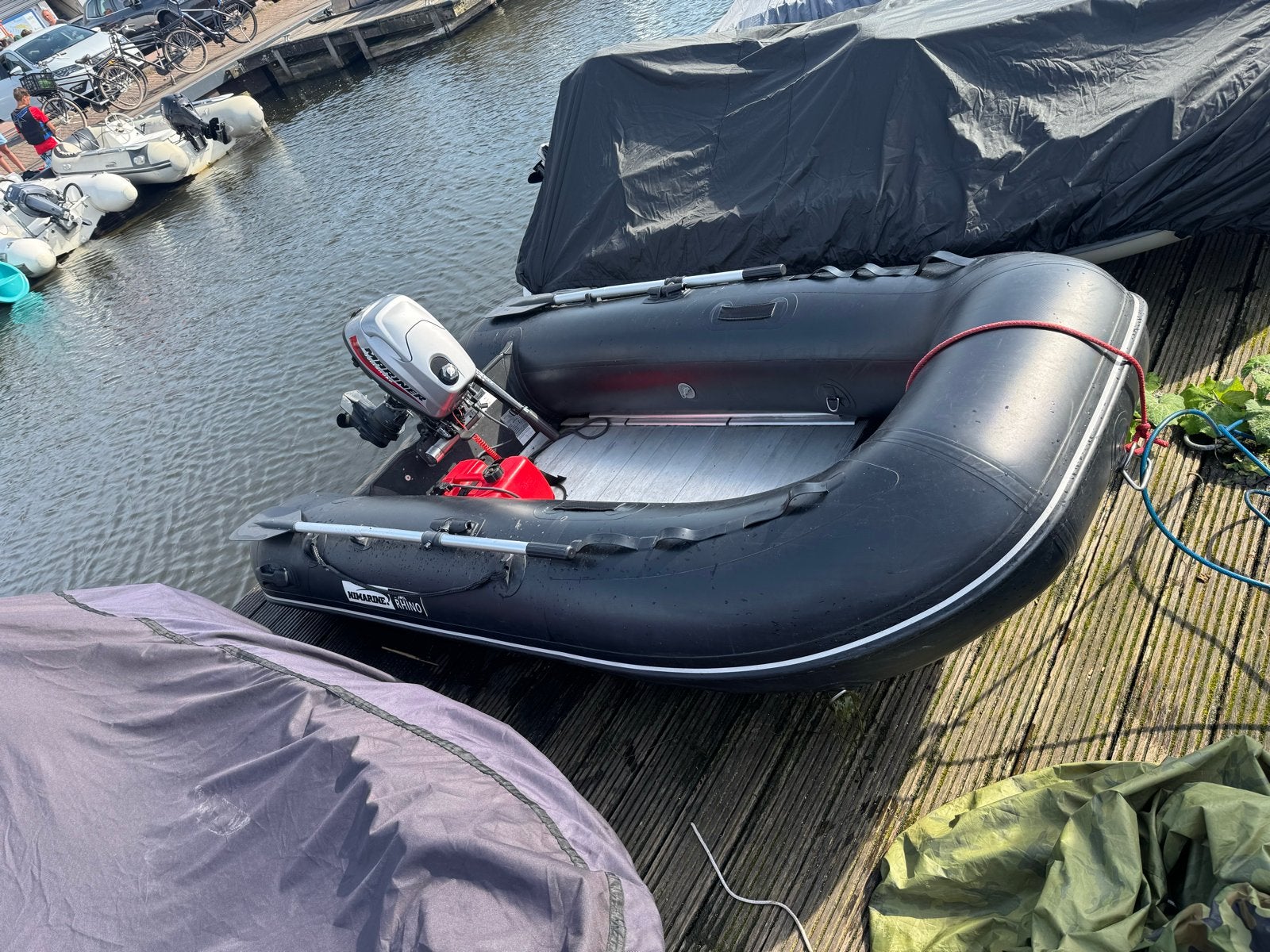 Nimarine MX-290/0AL rubberboot met buitenboordmotor 6pk, Watersport en Boten, Rubberboten, Ophalen, Aluminium, Buitenboordmotor