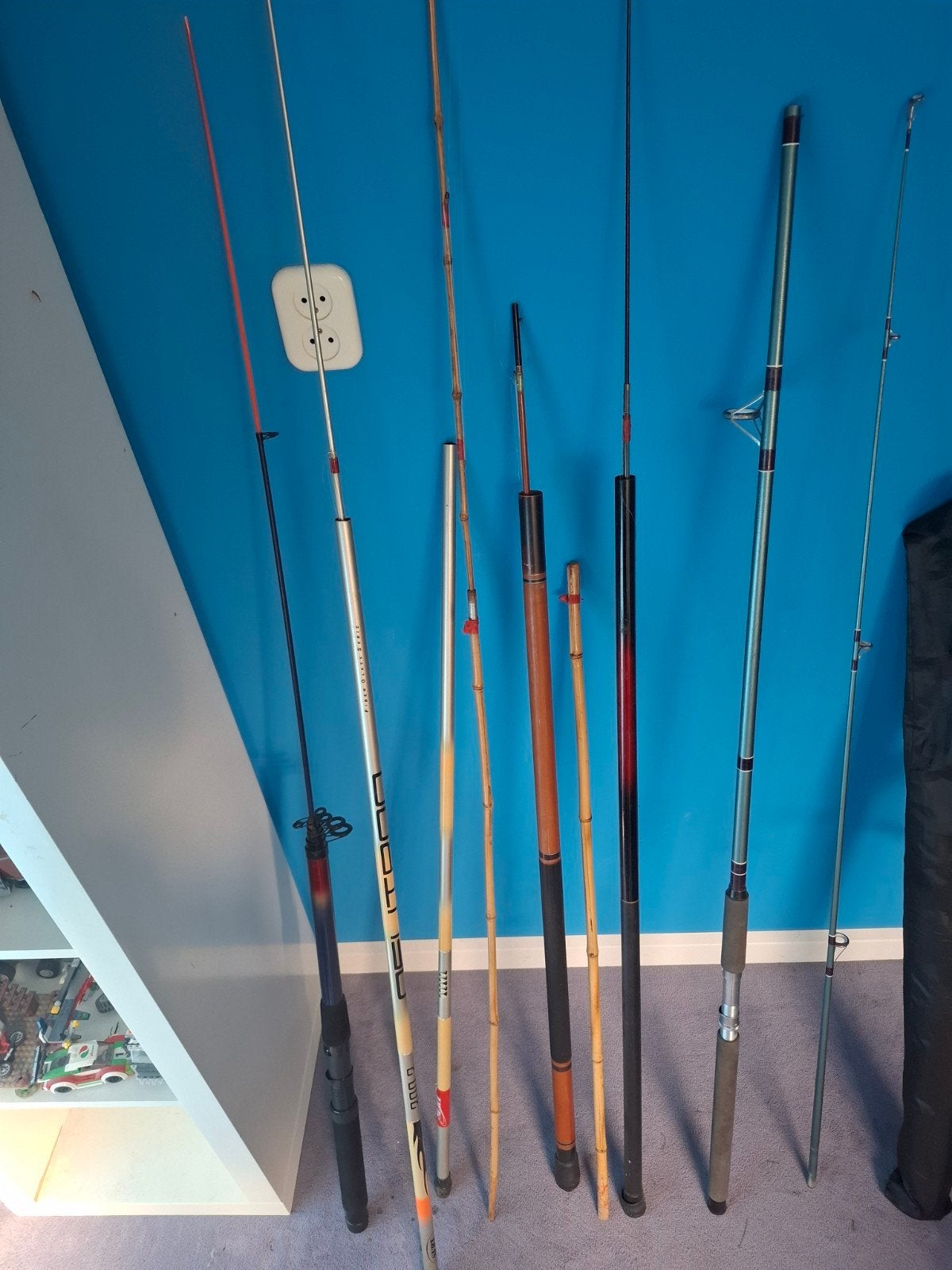 vis hengels snel weg goedkoop, Ophalen, Zo goed als nieuw, Complete set