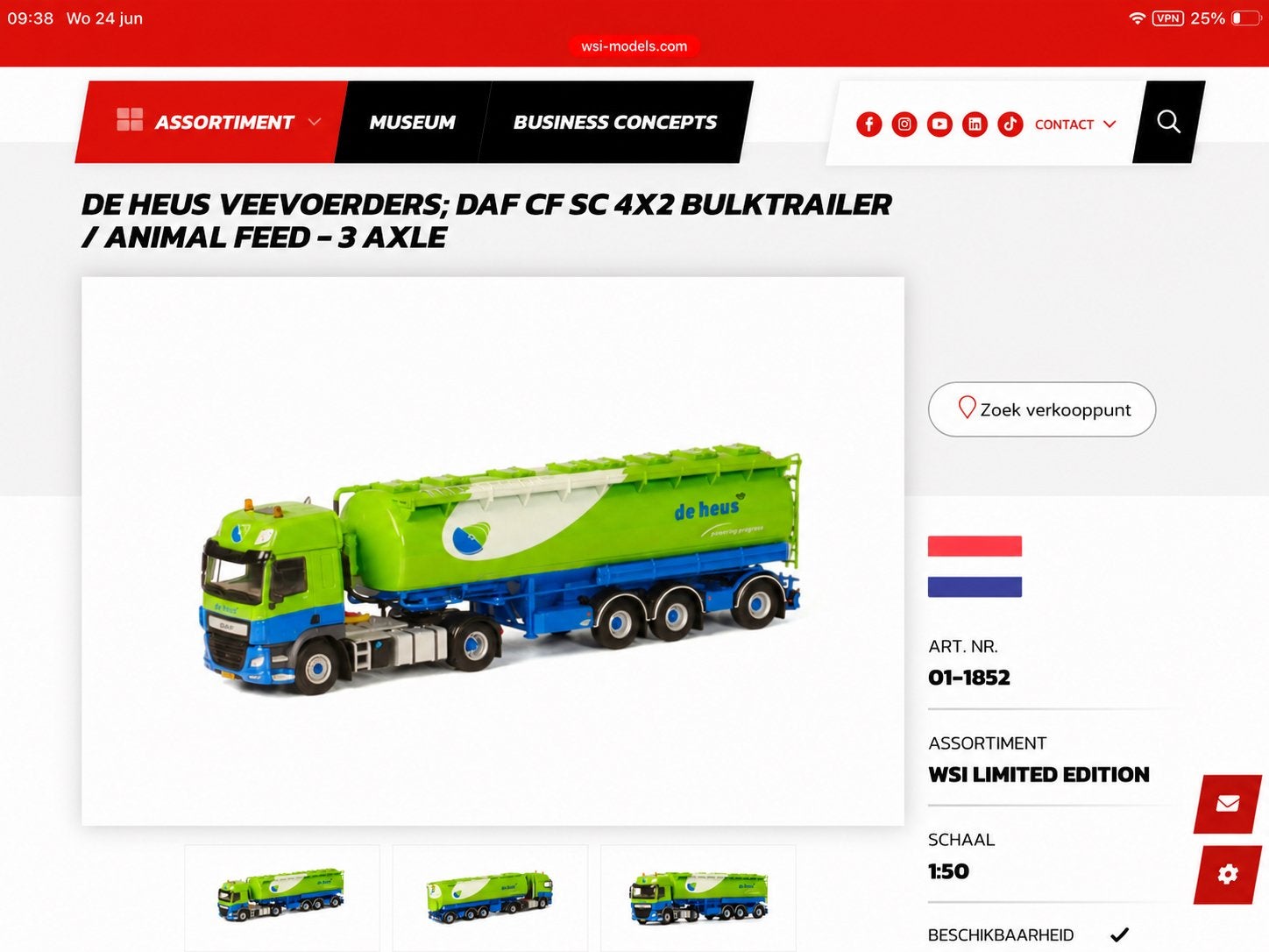 GEZOCHT: DAF CF WSI De Heus Mengvoeders Bulktrailer welgro, Hobby en Vrije tijd, Modelauto's | 1:50, Ophalen of Verzenden, Gebruikt