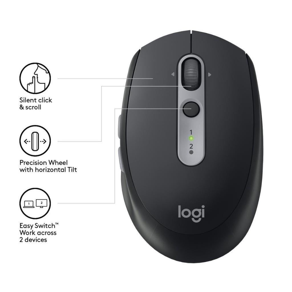 Logitech M590 Multi-Device - Silent Draadloze Muis - Zwart, Computers en Software, Muizen, Rechtshandig, Ergonomisch, Logitech